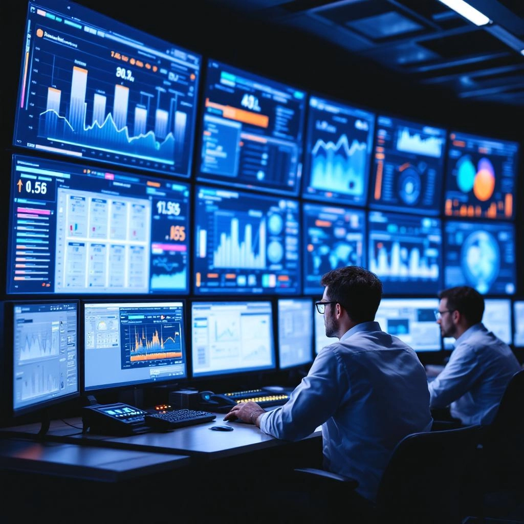 Modern utility control center with smart grid management